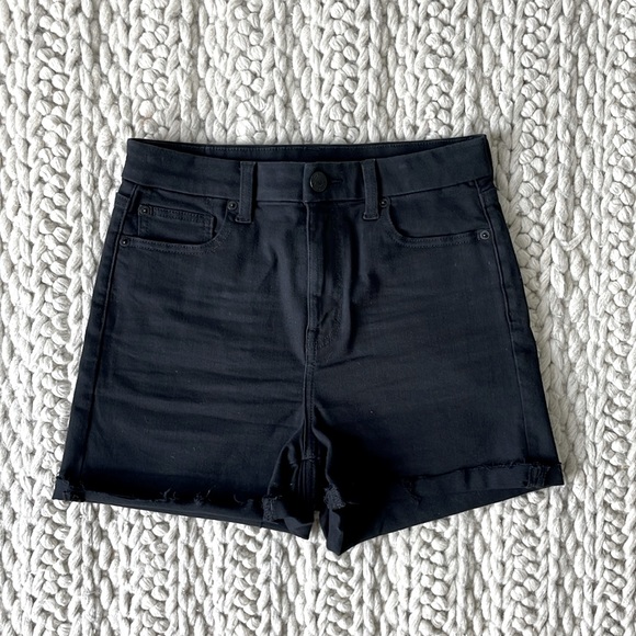 American Eagle Black Jean Shorts - Size: 8 - Picture 1 of 6